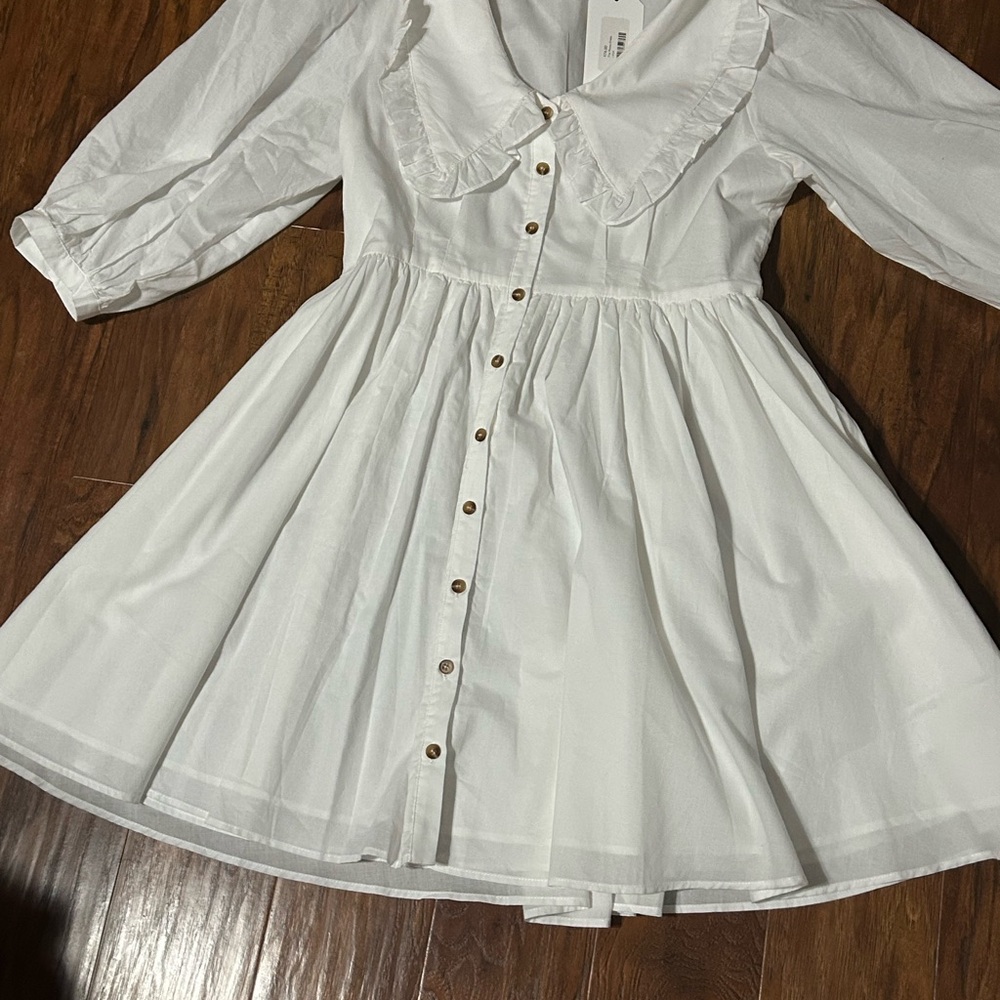 White Button-Down  Dress